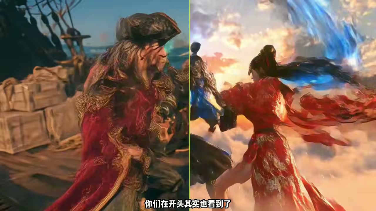 传统实拍与 AI 生成武打场景的画面对比
