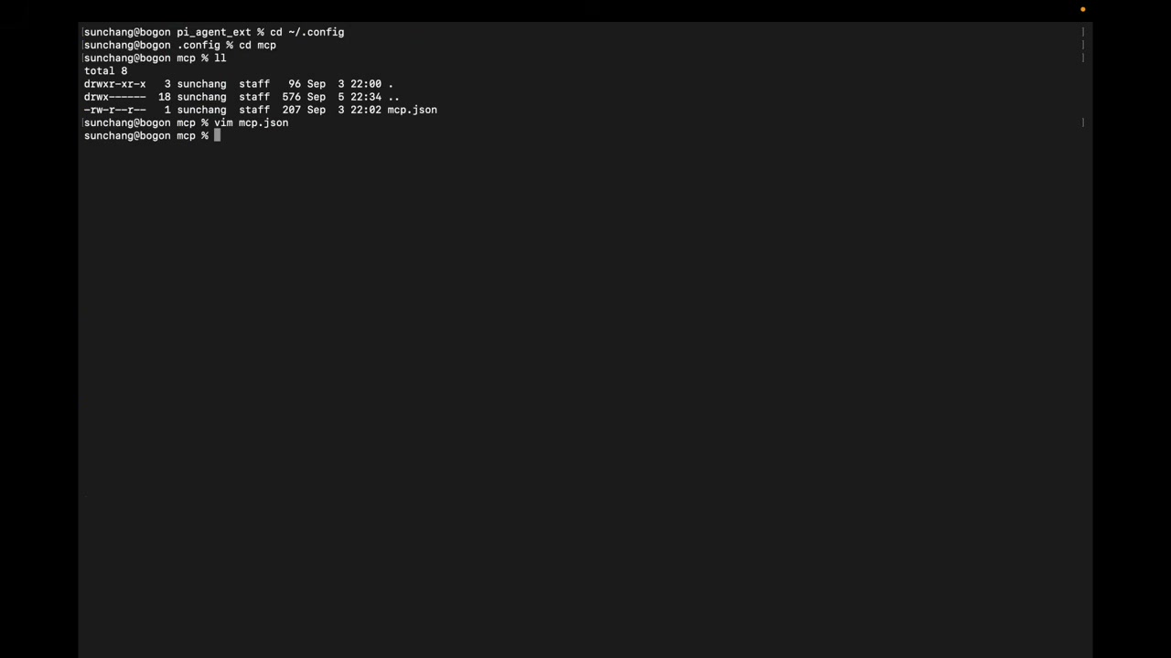 MCP 配置文件位置: ~/.config/mcp/mcp.json