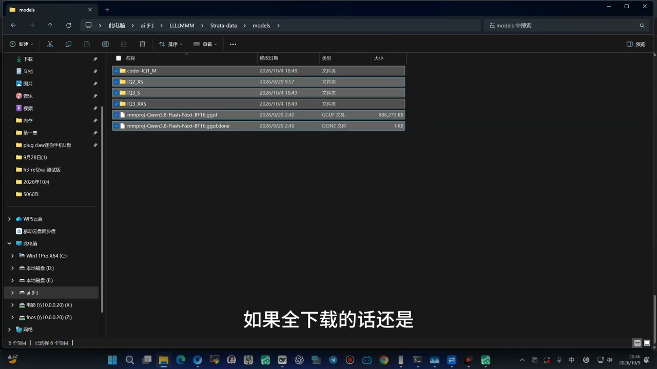 models 目录里放着的不同量化模型文件